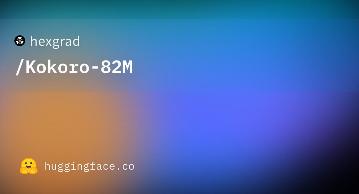 Official Hugging Face preview card for the Kokoro-82M text-to-speech model.